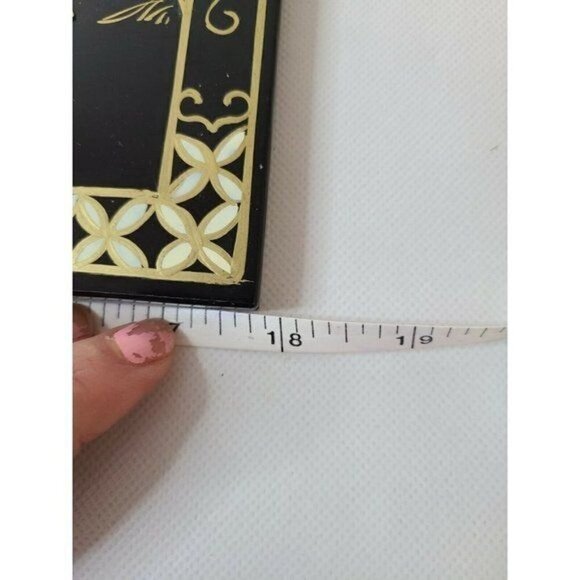 Vintage Japanese Shibayama Gilt Artwork Geisha Lady Inlaid Lacquered Wall Panel - Picture 5 of 6